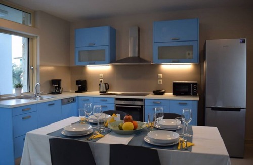 Messonghi House | Villa Thalassa Blue-Themed Villa with Pool and Garden