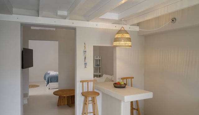 2 bedroom Family Cave Suite, terrace & kitchen, by Elements Suites