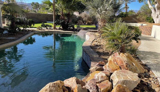 Beautiful, large private backyard w/SALTWATER POOL. in La Quinta