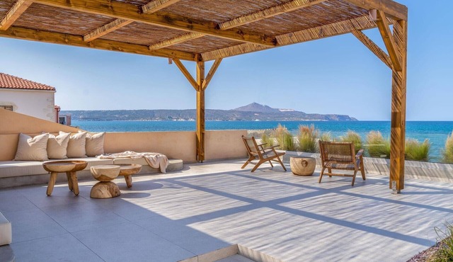 Beautiful Seafront Crete Villa | Kaliva Residence | 3 Bedrooms | Amazing Sea Views & BBQ Facilities | Chania