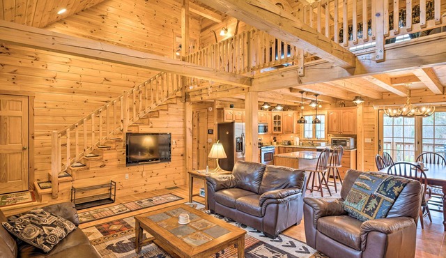 Deck, Grill & Views! Carroll Log Cabin Near Hiking in Carroll