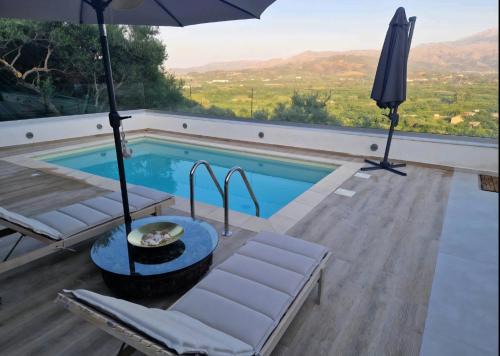 Koufos with view in countryside - Private Pool