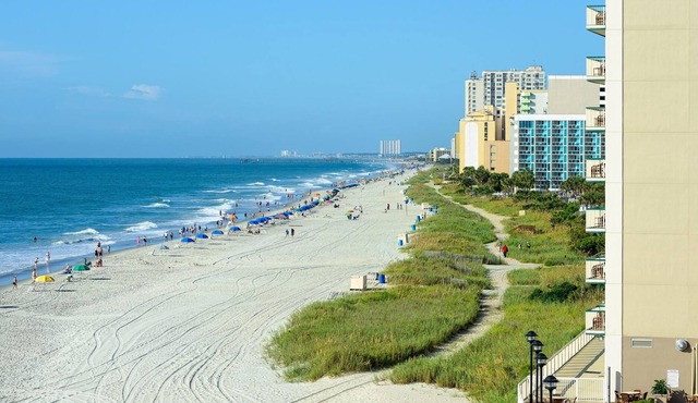 Oceanfront Condo Steps from Beach & Family Kingdom w/ Resort Pool & Lazy River in Myrtle Beach