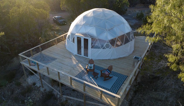 Romantic Stargazing Dome Stunning Mountain View Glamping Loving Heart Retreats in Burnet