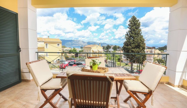 Smart Home Corfu Two-Bedroom Apartment with Terrace and Sea View