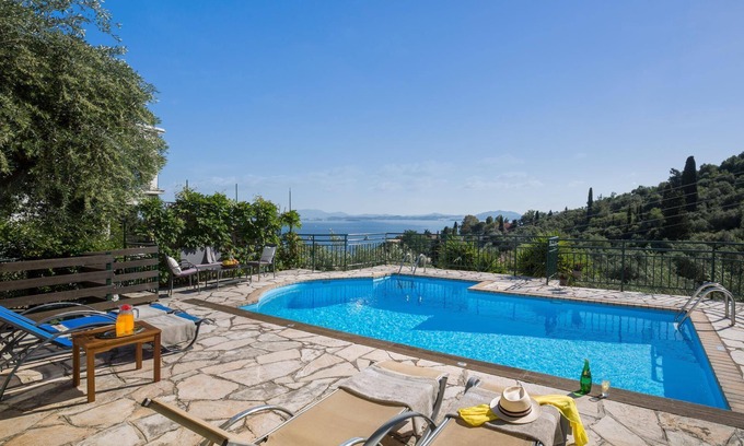 Nisaki Villa | Appealing 2 Bedroom Villa, A/C, Private Pool, Panoramic Sea Views - In Nissaki, just 450m to Beach!