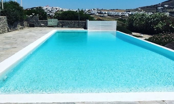 Piso Livadi House | Cycladic villa with infinity pool, breathtaking sea view