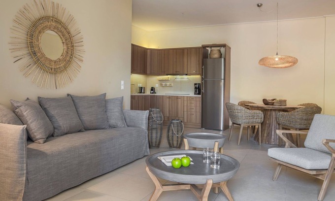 Karavomylos Villa | Deluxe Kefalonia Apartment | Apartment Helios | 1 Bedroom | Outdoor Pool |.
