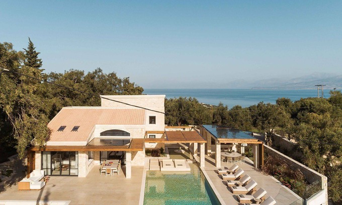 Petaleia Villa | My Rental Homes - Villa Senia with infinity swimming pool, sea view and sun terrace