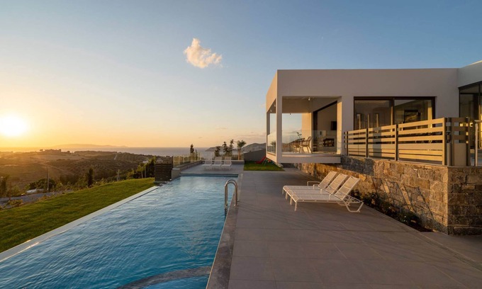 Agia Pelagia House | Villa Hara – 3BR Sea View with Private Pool
