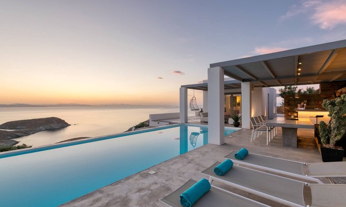 Kea Villa | Villa Meli, Luxury Contemporary New Villa, Private Pool, Astonishing Sea Views
