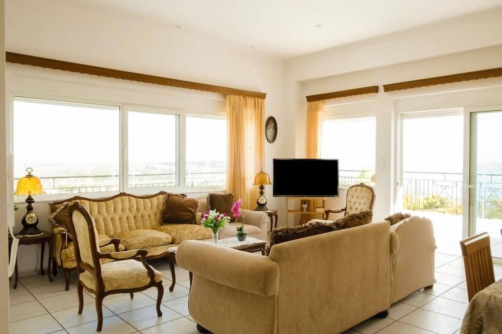 Pitharion Villa | Villa Afroditi near Airport with Pool, Free Wi-Fi, Souda Bay Views, Garden Oasis