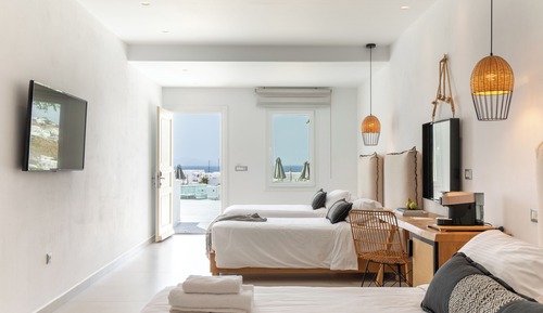 Deluxe Quadruple Room, 1 Bedroom, Sea View