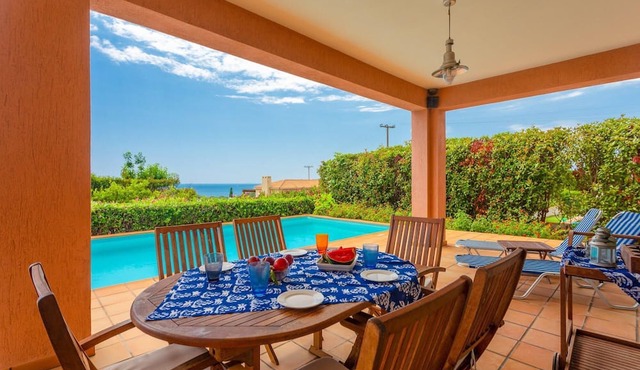 Villa Vali Large Private Pool Walk to Beach Sea Views A C Wifi Car Not Required - 1019