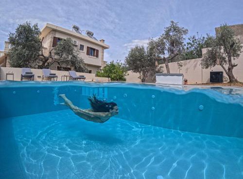 Villa Daratso with private heated pool view to the sea